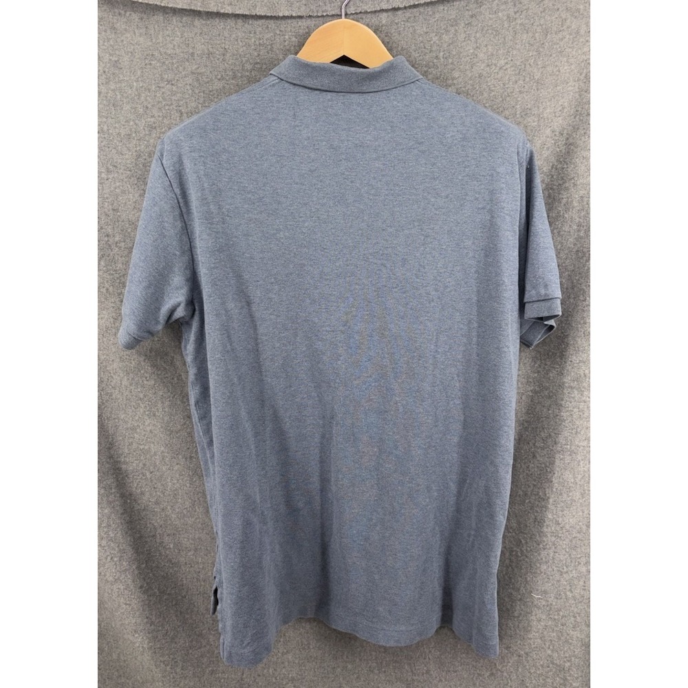 Polo Ralph Lauren Polo Shirt Mens Large Solid Blue Short Sleeve Brown Pony - Picture 7 of 7